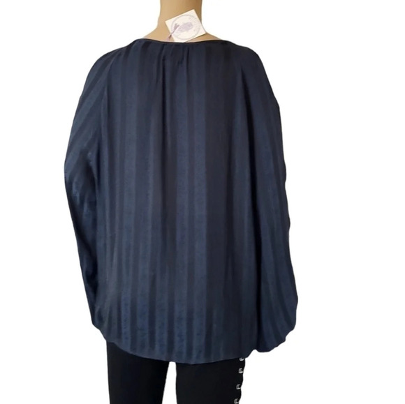 Muche Muchette Tonal Stripe Poet's Blouse Grommets - Picture 3 of 5